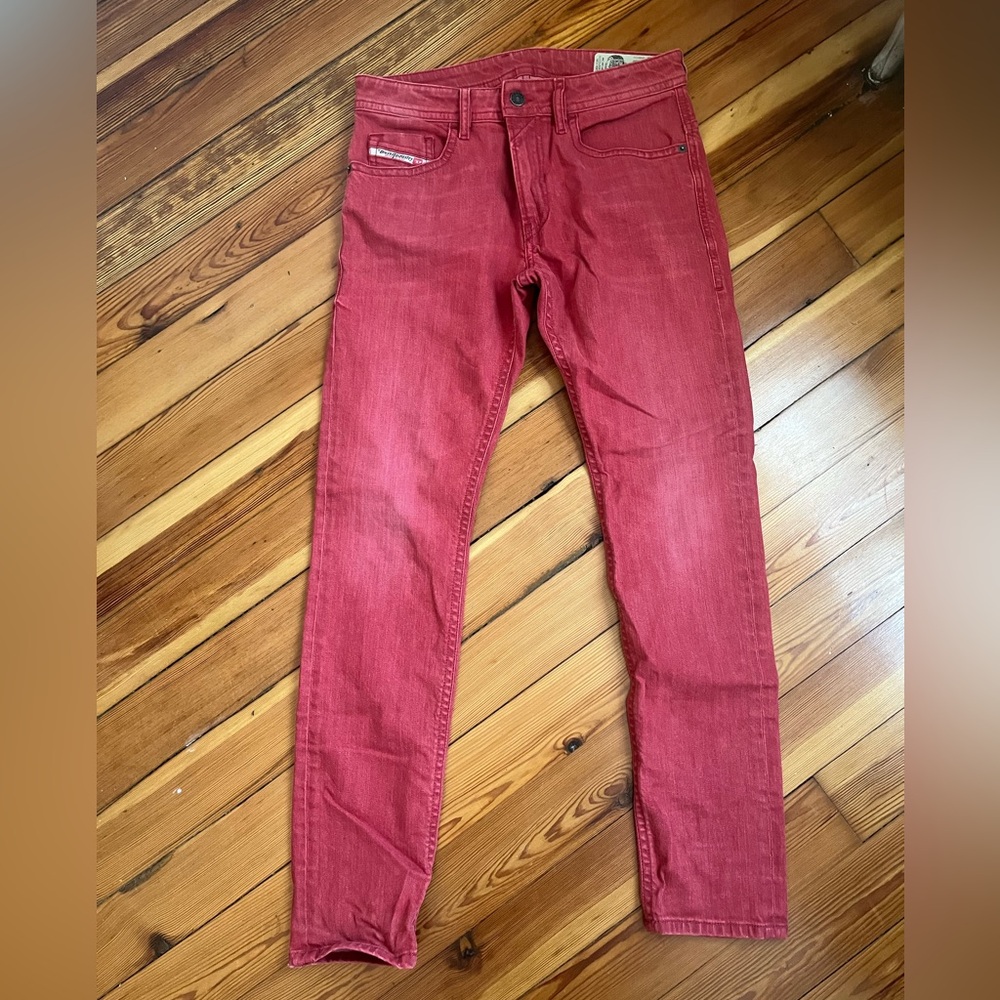 Diesel Light Red Thommer-SP slim skinny jeans W29 L30